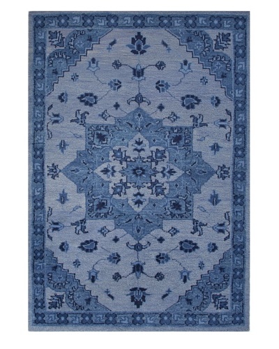 Jaipur Rugs Hand-Knotted Wool Rug, Parisian Blue, 5′ x 8′