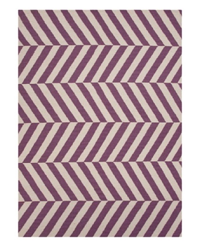 Jaipur Rugs, Inc. Hand-Made Stripe-Pattern Wool Flat-Weave Rug [Pink/Purple]