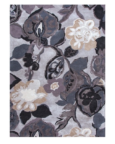 Jaipur Rugs Inc Hand-Tufted Floral Pattern Wool/ Art Silk Gray/Tan Area Rug ( 2X3 )