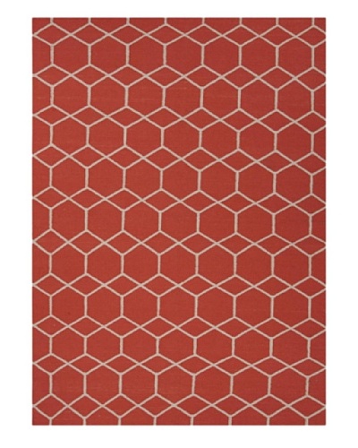 Jaipur Rugs Handmade Flat Weave Geometric Rug [Blood Orange]