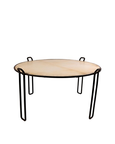 Jamie Young Round Steel Vellum Coffee Table, Natural/Black