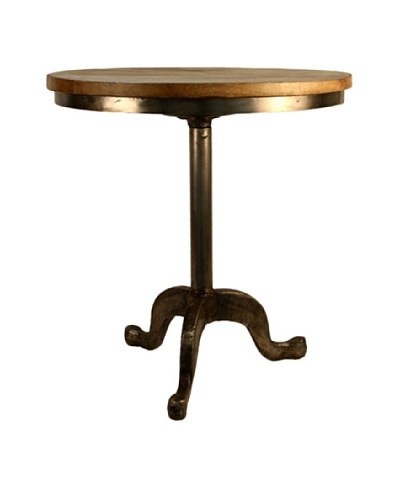 Jamie Young Americana Wood Spin Table, Natural/Aged Iron
