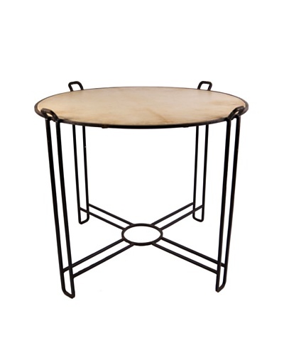 Jamie Young Round Steel Vellum Bistro Table, Natural/Black