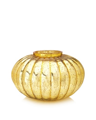 Jamie Young Large Fluted Ball Vase, Italian Gold