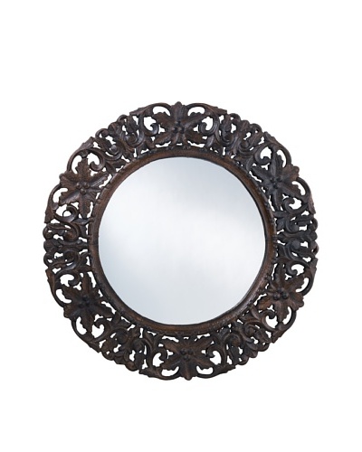 Jamie Young Hand-Carved Wood Mirror, Dark Brown