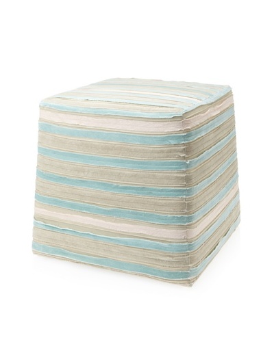 Jamie Young Sherbet Velvet Striped Ottoman