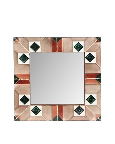 Jamie Young Tile Mirror, Brown Multi, 12″ x 12″