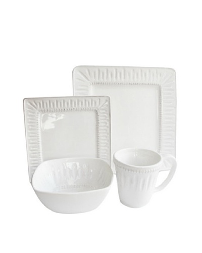 Jay Imports Kenzie Square 16-Piece Dinnerware Set, White