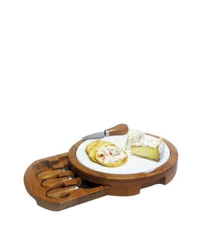 Jay Imports Marble & Bamboo Cheeseboard with Knives