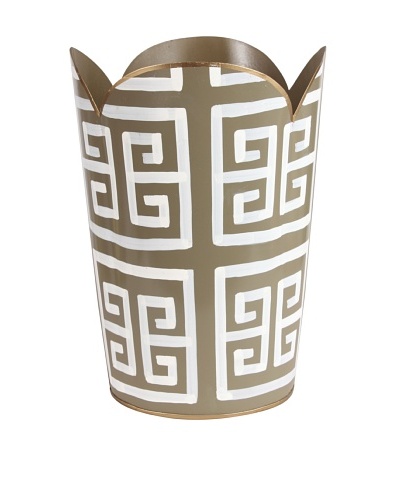 Jayes Greek Key Gray Tulip Wastebasket