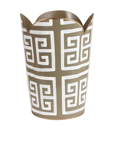 Jayes Greek Key Gray Tulip Wastebasket