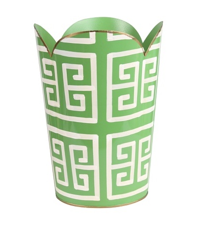 Jayes Greek Key Green Tulip Wastebasket