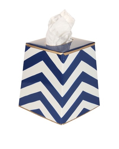 Jayes Chevron Navy Tissue Cover