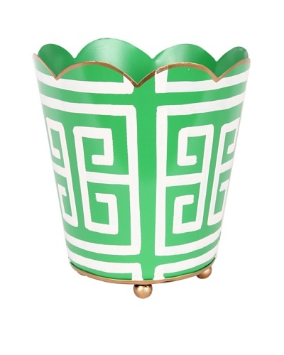 Jayes Greek Key Green Decorative Cachepot