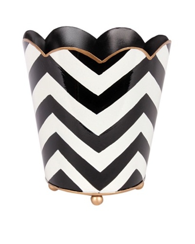 Jayes Chevron Black Decorative Cachepot