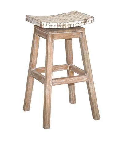 Jeffan Coconut Top Cordova Bar Stool, White