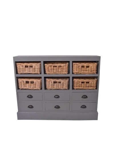 Jeffan Nantucket Storage Cabinet, Dark Gray