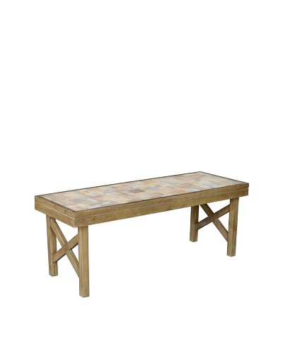 Jeffan Wood Mosaic Cross Bench, Natural