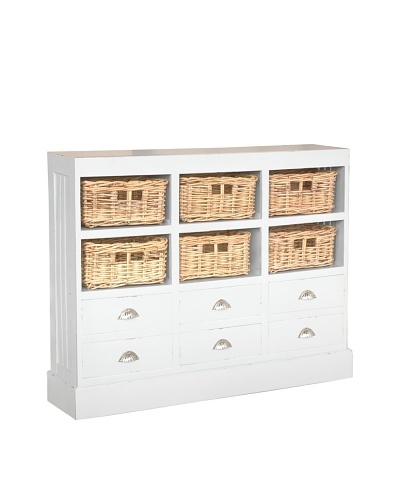 Jeffan Nantucket Storage Cabinet, Antique White