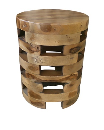 Jeffan Open-Slat Wooden End Table