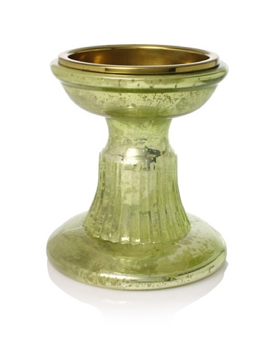 Jim Marvin Collection Glass Pillar Candle Holder, Antique Light Green