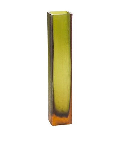 John Richards Collection Citrine Cross Cut Glass Vase