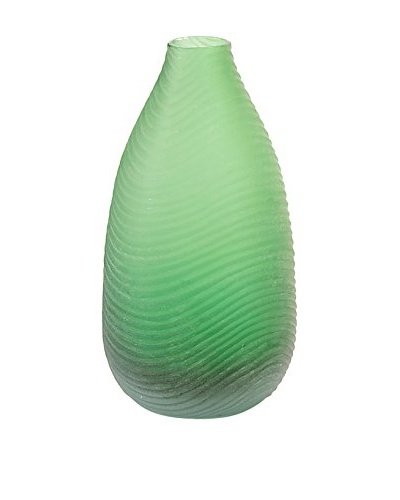 John Richards Collection Green Esquire Cut Glass Vase