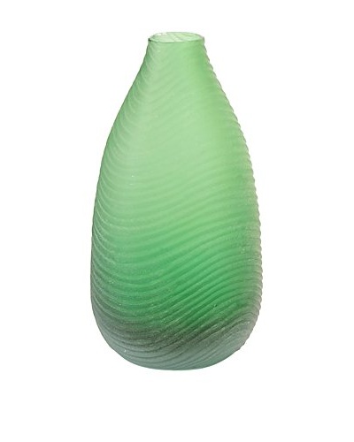 John Richards Collection Green Esquire Cut Glass Vase