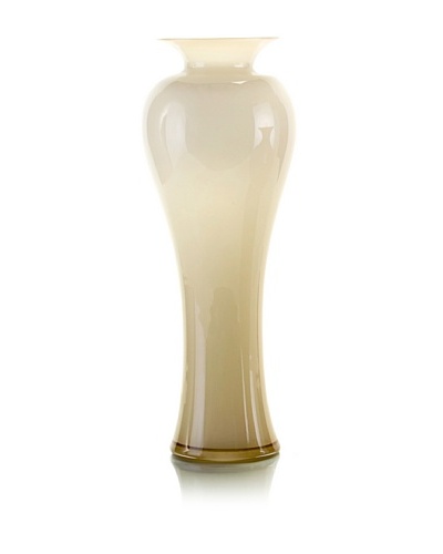 John-Richard Collection Blown Cased Glass Vase in Vanilla and Chocolate