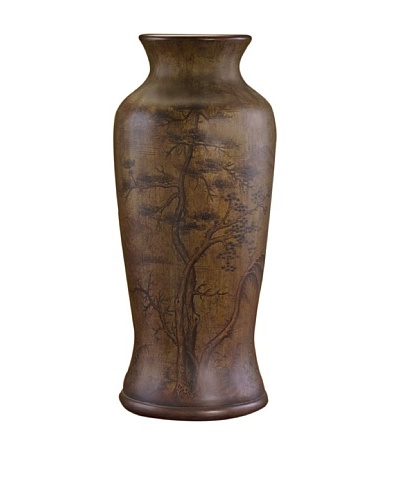 John-Richard Collection Hand-Painted Oriental Vase, Brown
