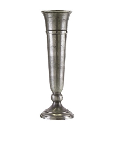 John-Richard Collection Trumpet Vase, Aged Metal, Small