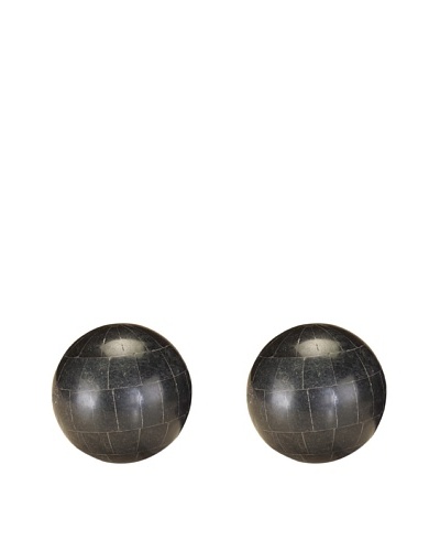 John-Richard Collection Set of 2 Polished Black Stones