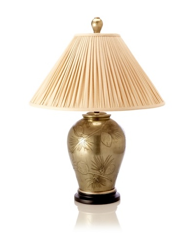 John-Richard Collection Silver Raised Leaf Table Lamp [Silver]