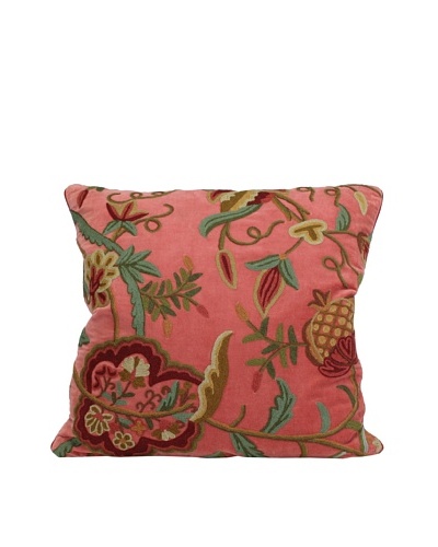 John-Richard Collection Floral Hand-Embroidered 22″ x 22″ Pillow