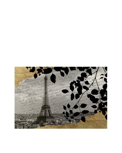 Jordan Carlyle Black/White/Yellow Eiffel Tower on Canvas