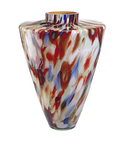 Jozefina Art Glass Dali Vase, Red/Blue/Amber/Green