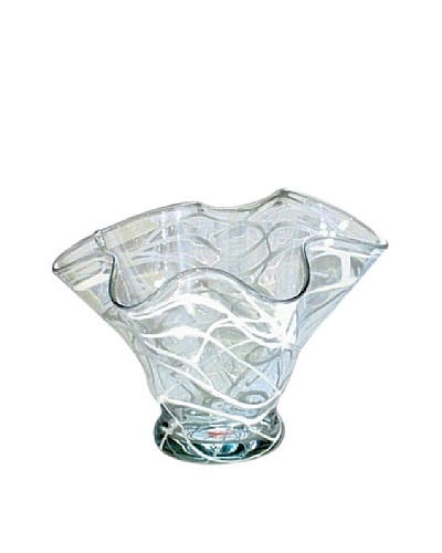 Jozefina Art Glass Shine Bowl, Clear/White