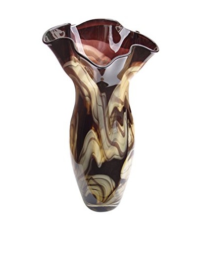 Jozefina Art Glass Bella Vase, Brown/Amber