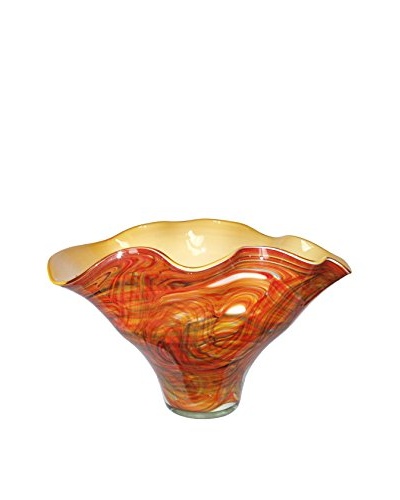 Jozefina Art Glass Ibiza Vase, Amber/Red/Blue