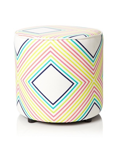 Julie Brown Indoor/Outdoor Round Ottoman, Sunshine