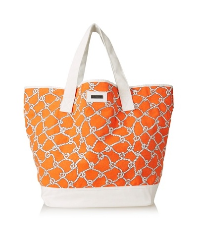 Julie Brown Women's Jenna Tote & Cosmetic Bag Bundle, Coral Turtle Bay