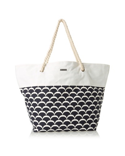 Julie Brown Women's Susan Tote & Cosmetic Bag Bundle, Navy Sea Scallop