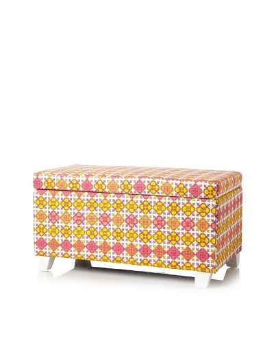 Julie Brown Indoor/Outdoor Long Storage Ottoman, Pink Jimmie