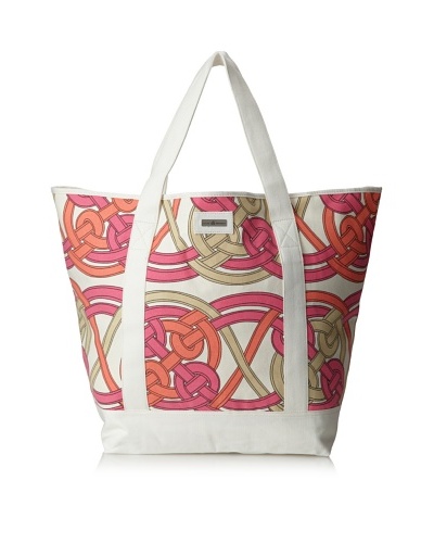 Julie Brown Beach Tote Bag, Pink Voyage