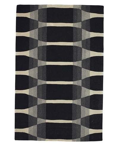 Kabir Handwoven Rugs Kontempo Rug [Black/Grey/Ivory]