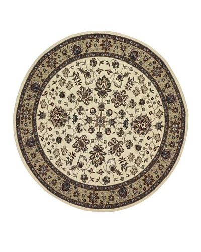 Kabir Handwoven Rugs Wonders Select Rug, Ivory Multi, 7′ 6″ Round