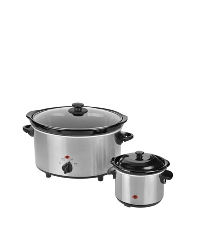 Kalorik 4.75-Qt. Slow Cooker & 0.75-Quart Dipper, Stainless Steel