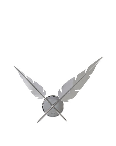 Karlsson Feathers Wall Clock, Chrome