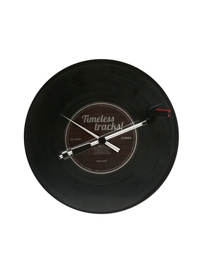 Karlsson Timeless Tracks Spinning Record Wall Clock