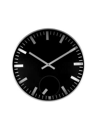 Karlsson Moving Index Steel Wall Clock, Black